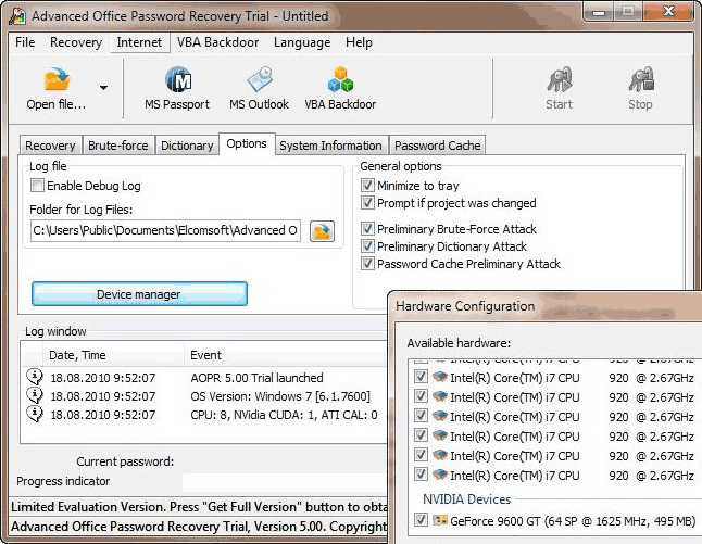 Advanced Backup Password Recovery Screenshot